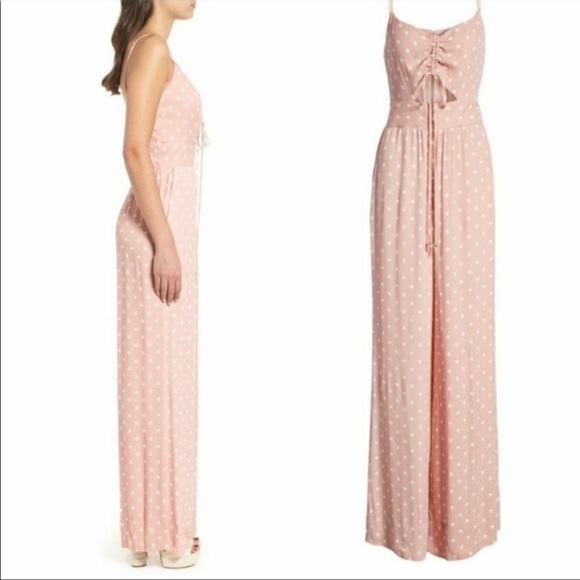 Wild Fable Pink Polka Dot Jumpsuit - Picture 2 of 3